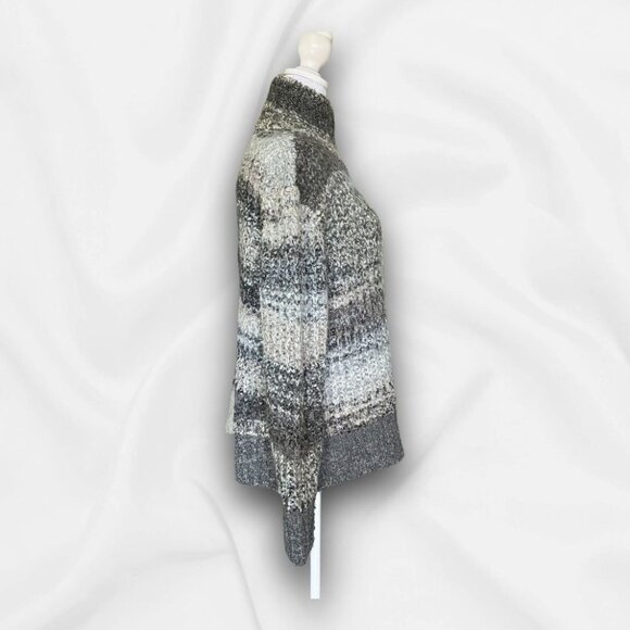 Curio Wool Blend Marled Gray Sweater - Large - Cabincore, Cozycore, Casual - Picture 3 of 7